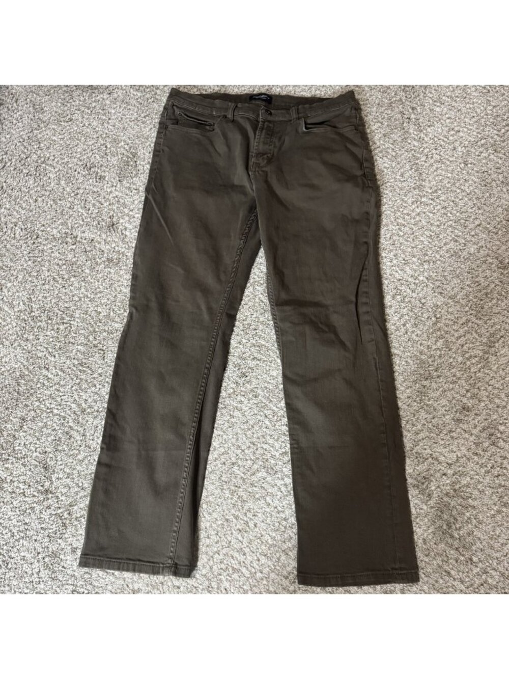 Flag & Anthem Chino Pants Men's 33x30 Oakland Slim Fit Olive Green Stretch